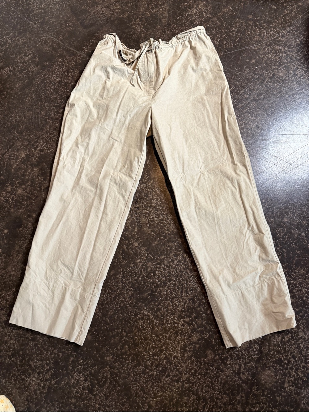 Frank & Oak women’s unisex Khaki Drawstring Chinos - Light Beige